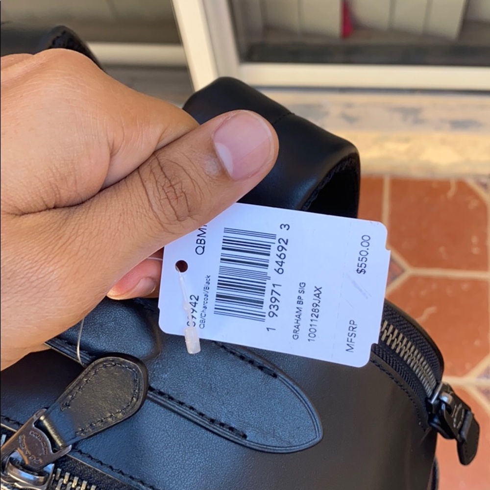 Coach Leather Bookbag Black/Negro - Picture 5 of 7